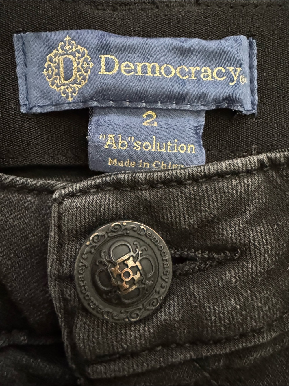 Democracy Absolution Black Stretch Jeans Size 2 Slimming Bootcut Denim - Picture 4 of 8